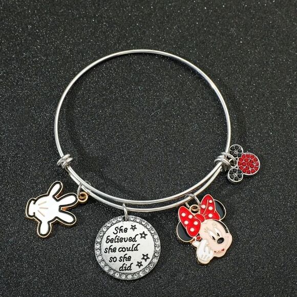 She Believed She Could Dangle Mickey Mouse Charm Bracelet - Picture 3 of 3